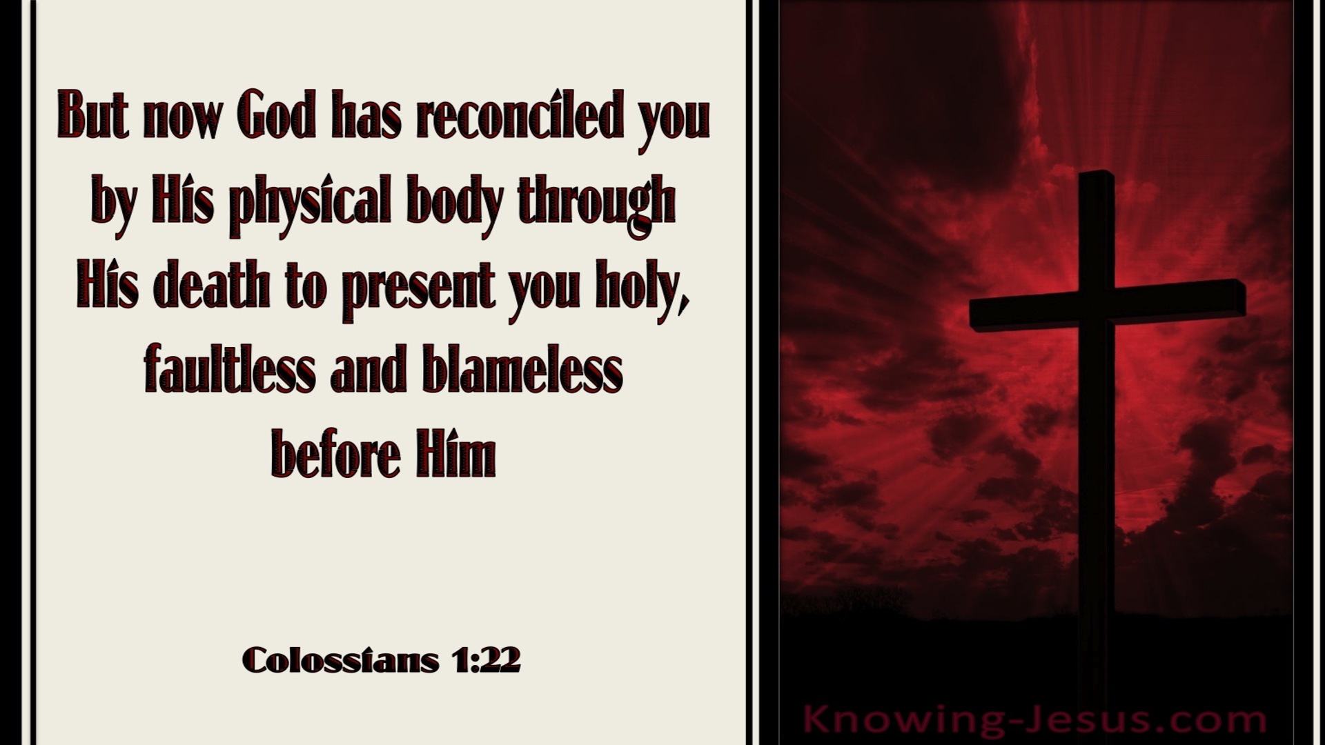 Colossians 1:22 God Has Reconciled You (red)